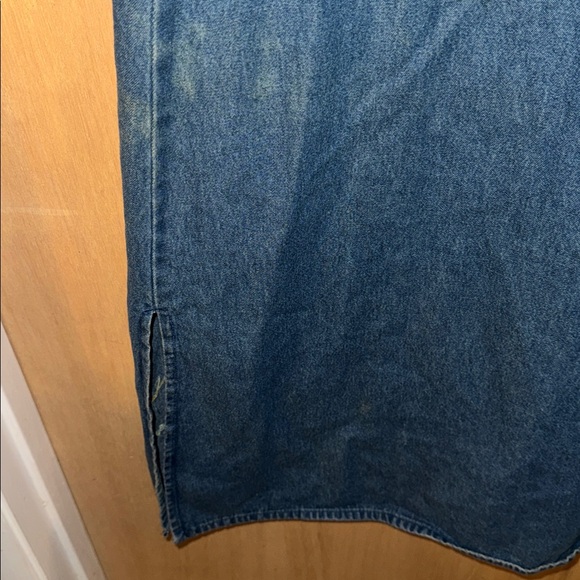 Vintage Embroidered Denim Maxi Dress Jumper Large - Picture 6 of 6